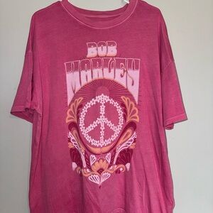 Bob Marley Graphic Tee in Pink
